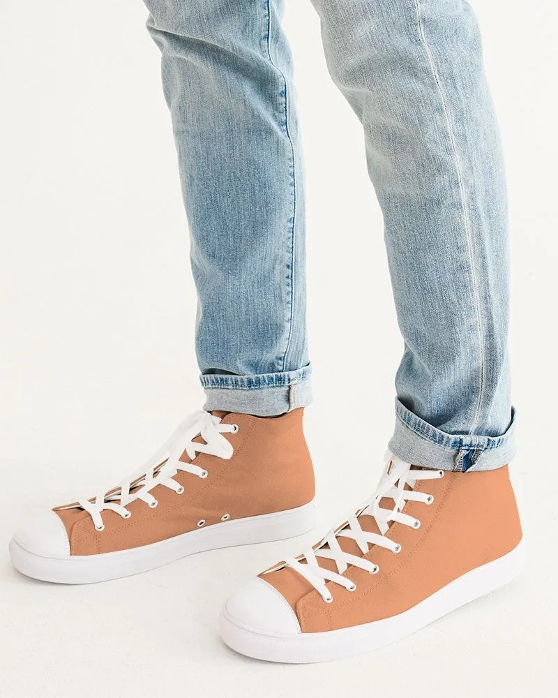 Pastel Orange Men's High-top Canvas Sneakers | Men's | Bright Pastel Orange | C0M45Y60K0