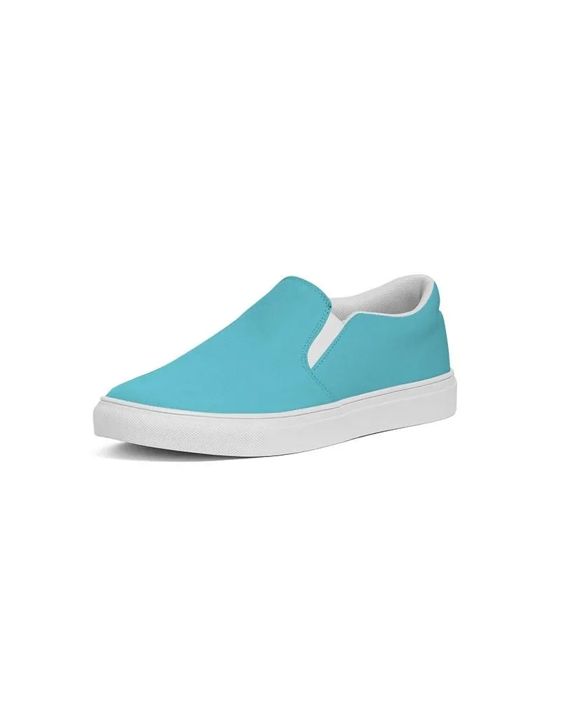 Pastel Warm Cyan Slip-On Canvas Sneakers | Women's | Bright Pastel Warm Cyan | C60M0Y15K0