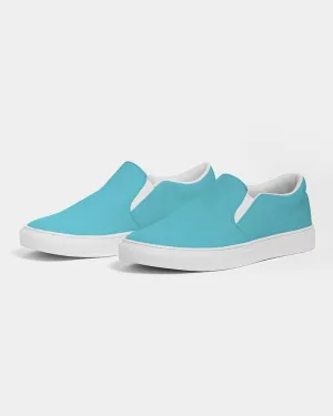 Pastel Warm Cyan Slip-On Canvas Sneakers | Women's | Bright Pastel Warm Cyan | C60M0Y15K0