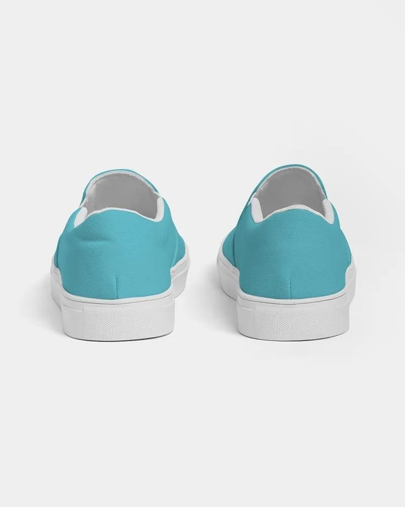 Pastel Warm Cyan Slip-On Canvas Sneakers | Women's | Bright Pastel Warm Cyan | C60M0Y15K0