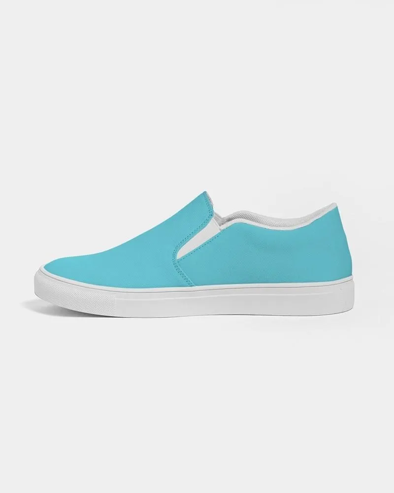 Pastel Warm Cyan Slip-On Canvas Sneakers | Women's | Bright Pastel Warm Cyan | C60M0Y15K0