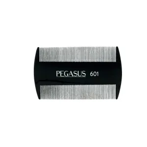Pegasus 601, 3.5in Hard Rubber Lice Comb, Handmade, Seamless, Smooth Edges, Anti Static, Heat and Chemically Resistant Comb | Peines de goma dura - Black