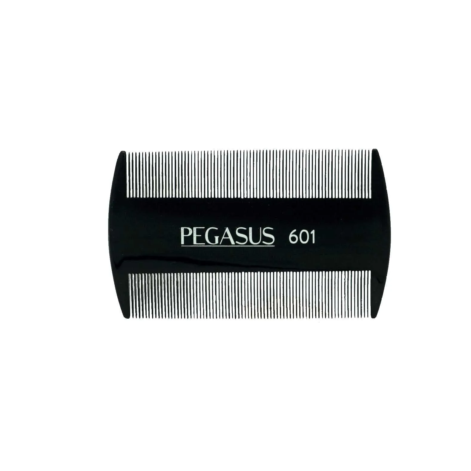 Pegasus 601, 3.5in Hard Rubber Lice Comb, Handmade, Seamless, Smooth Edges, Anti Static, Heat and Chemically Resistant Comb | Peines de goma dura - Black