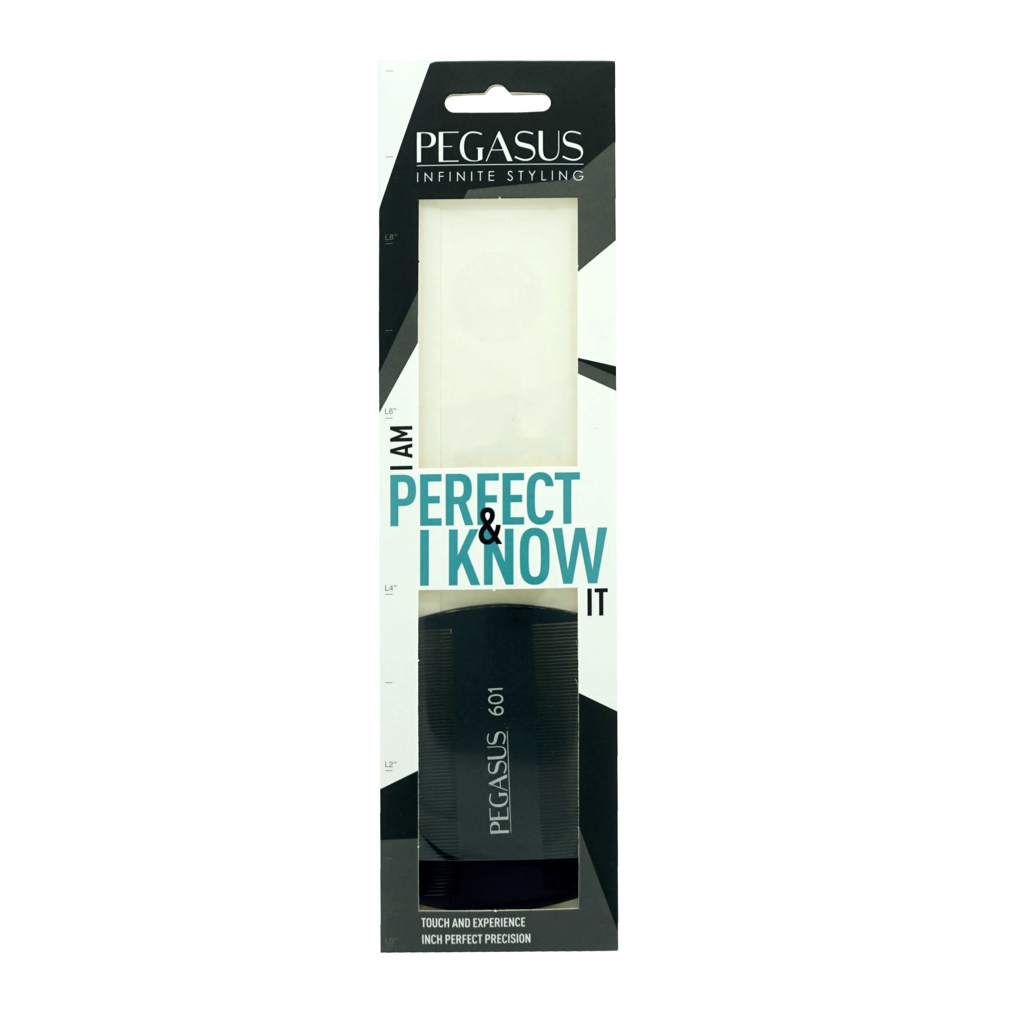 Pegasus 601, 3.5in Hard Rubber Lice Comb, Handmade, Seamless, Smooth Edges, Anti Static, Heat and Chemically Resistant Comb | Peines de goma dura - Black