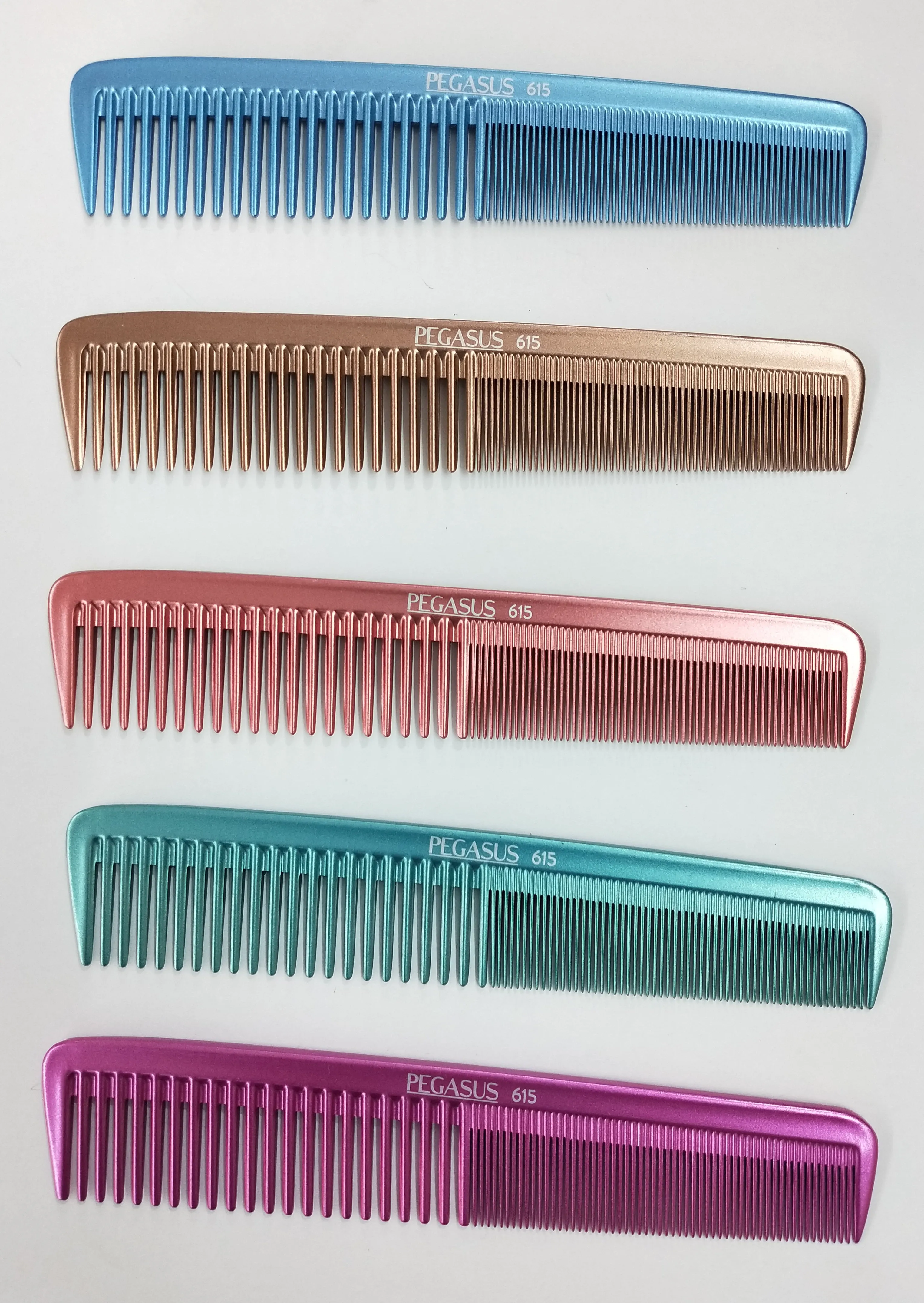Pegasus MICOLOR 615, 7in Hard Rubber Clipper Comb, Handmade, Seamless, Smooth Edges, Anti Static, Heat and Chemically Resistant, Portable Pocket Purse Dresser Comb | Peines de goma dura - Gold