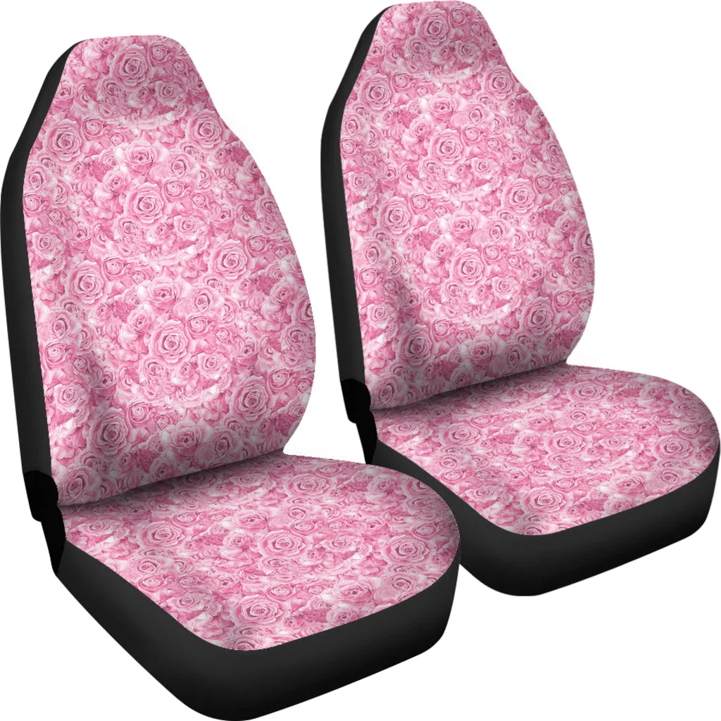 Pink Roses Seat Covers Girly Shabby Chic Rose Pattern