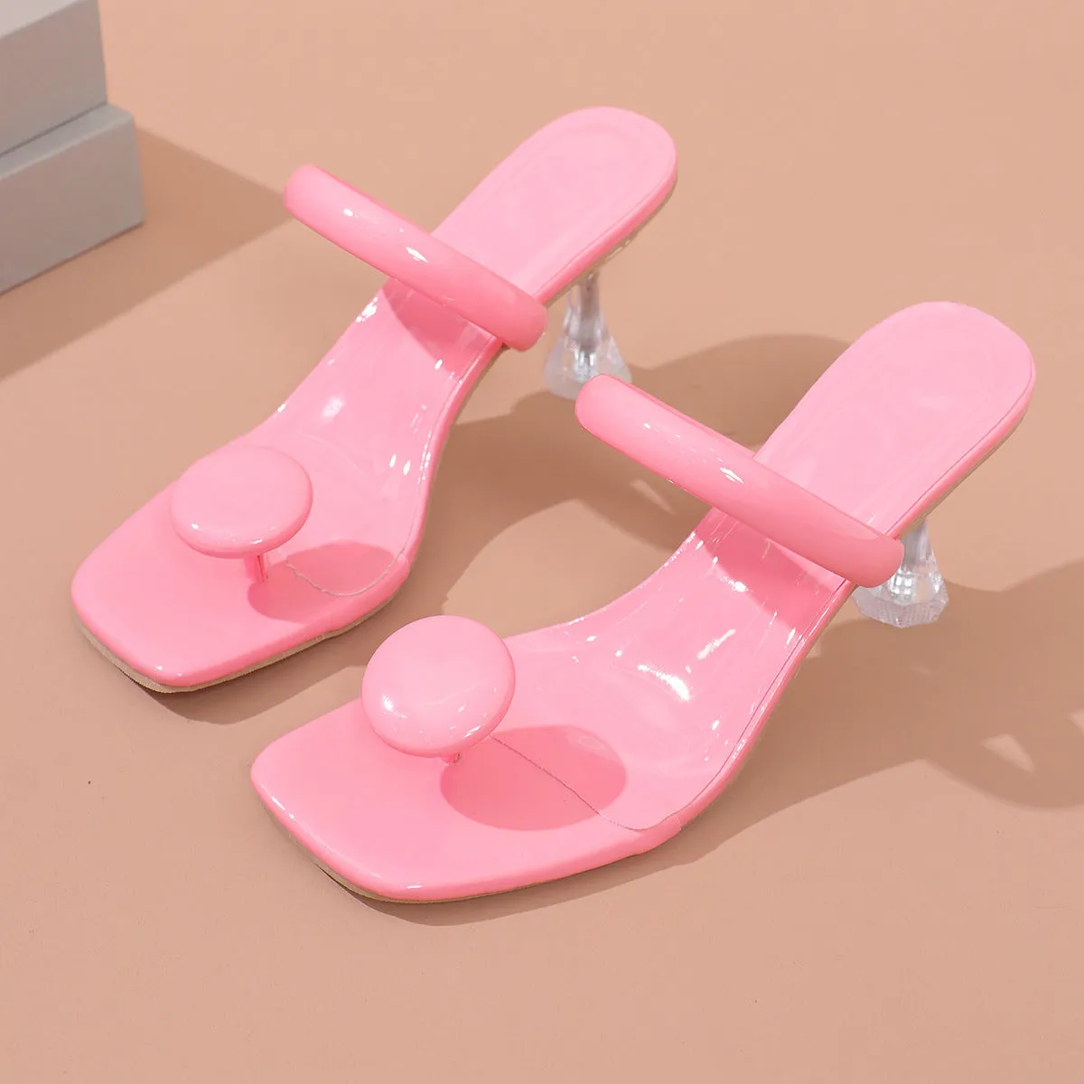 Plus Size High Heel Slippers Candy Color Women's Slippers