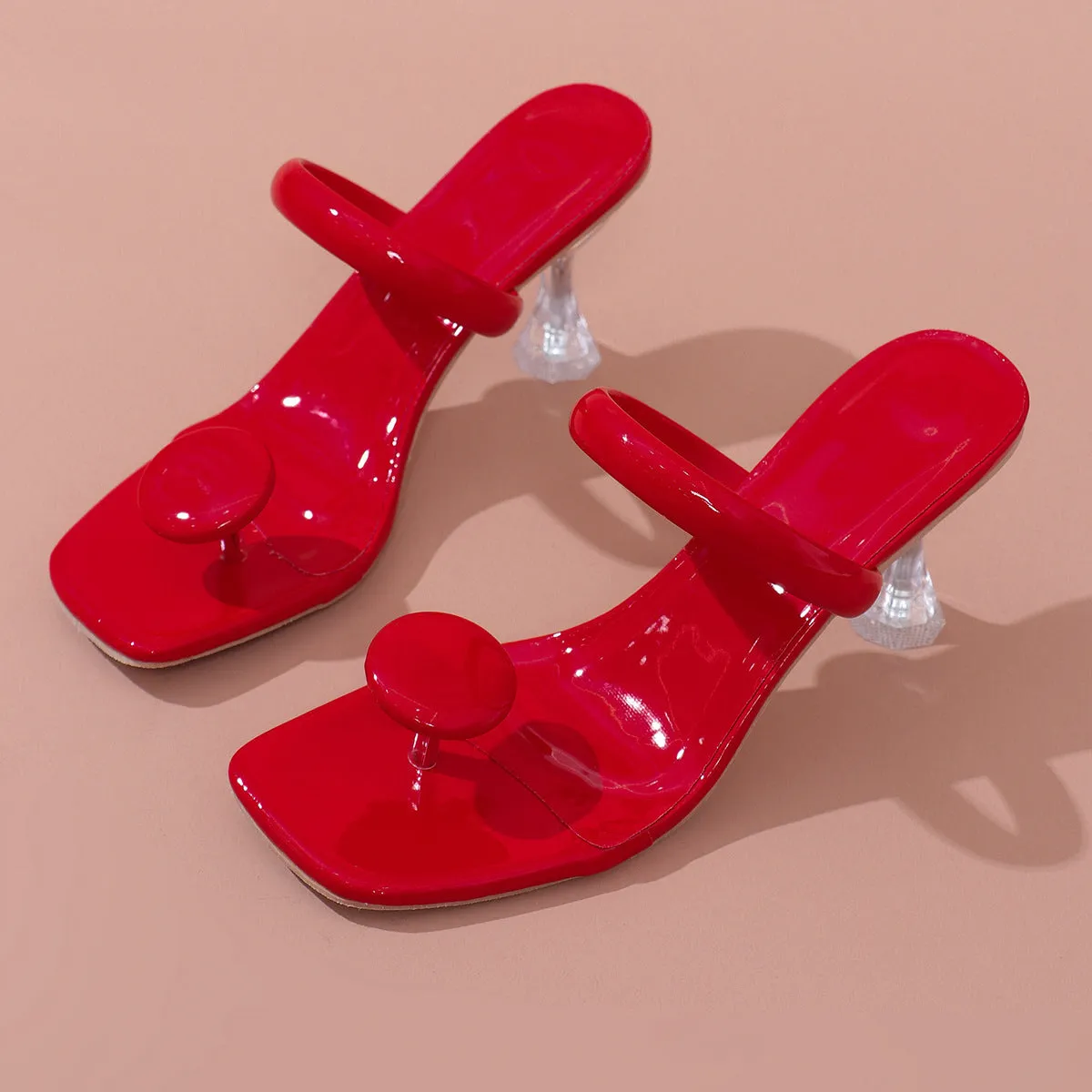 Plus Size High Heel Slippers Candy Color Women's Slippers