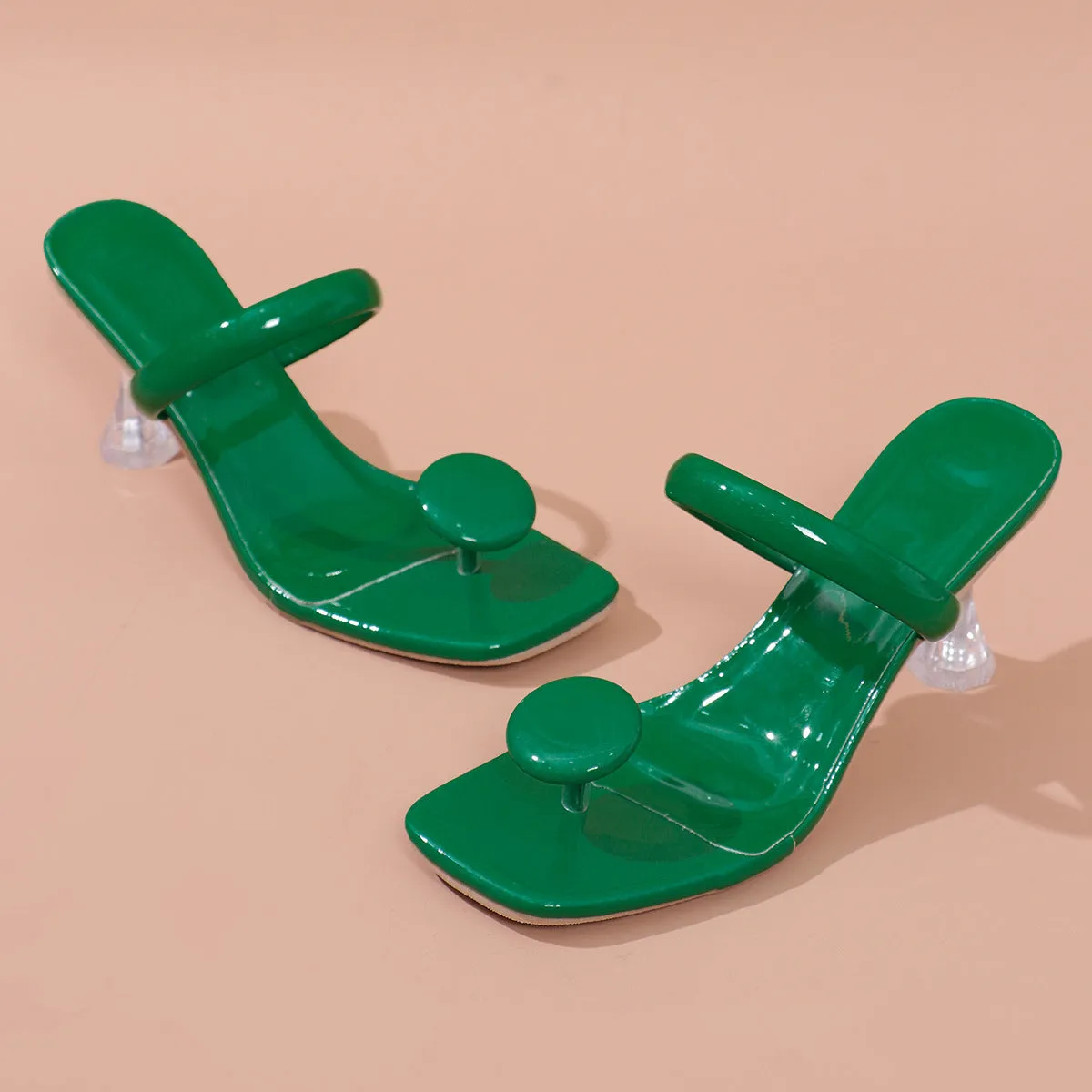 Plus Size High Heel Slippers Candy Color Women's Slippers