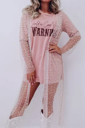 Precious As A Pearl Sheer Maxi Kimono - Nude