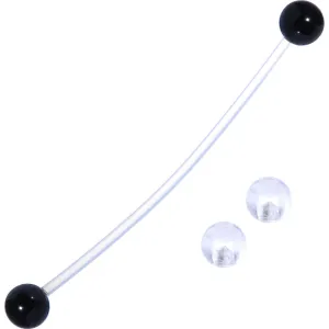 Pregnant Belly Button Ring Black and Clear Pack Set