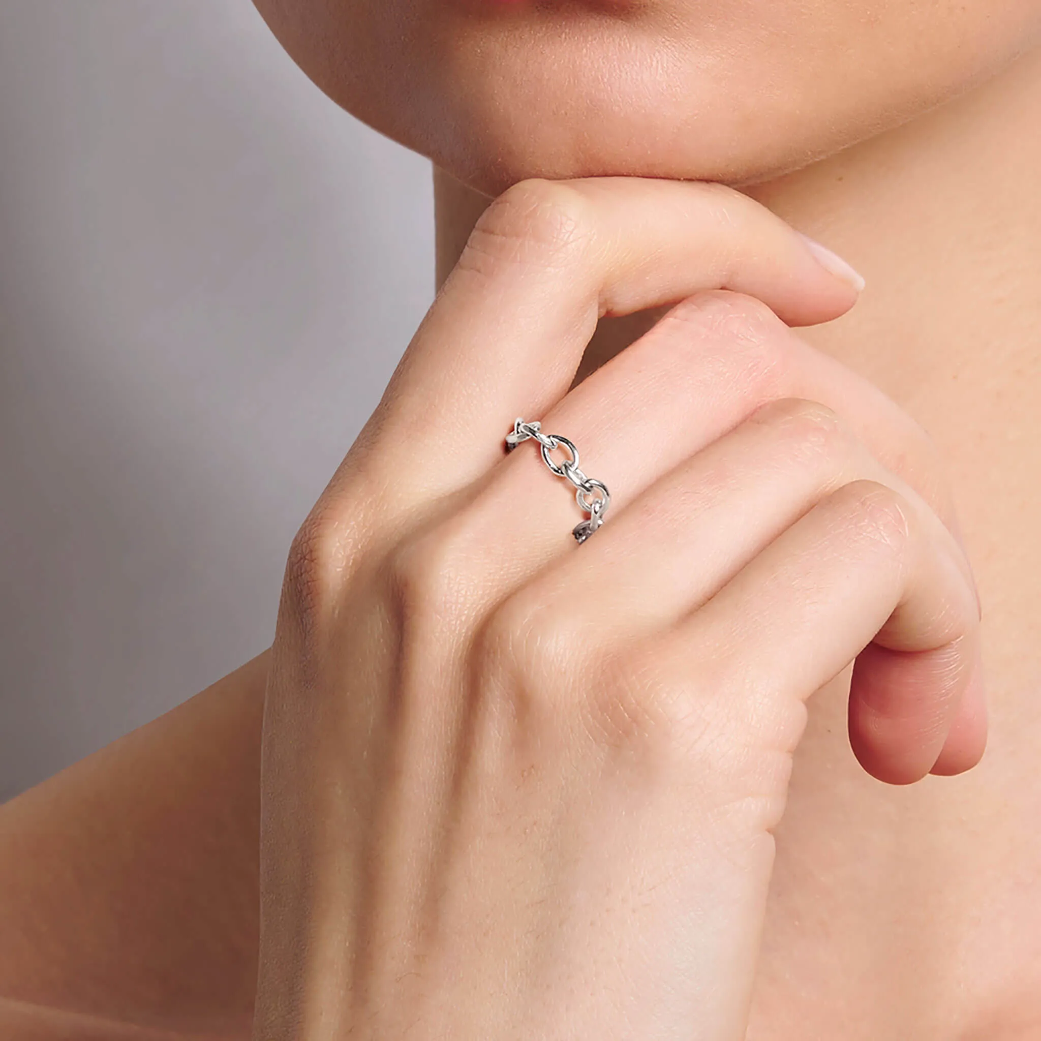 "Dean" Sterling Silver Handmade 16 Gauge Flexible Chain Ring
