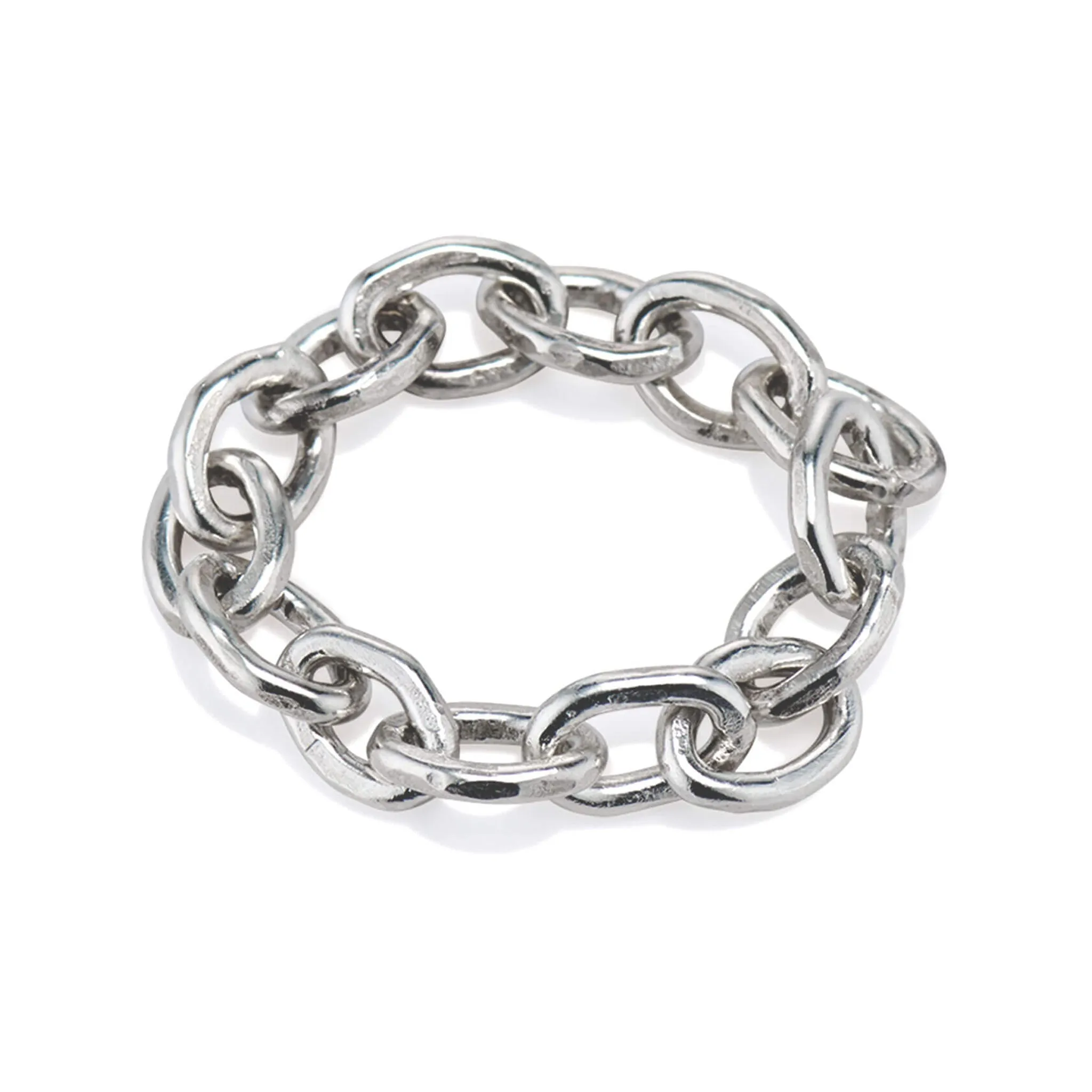 "Dean" Sterling Silver Handmade 16 Gauge Flexible Chain Ring