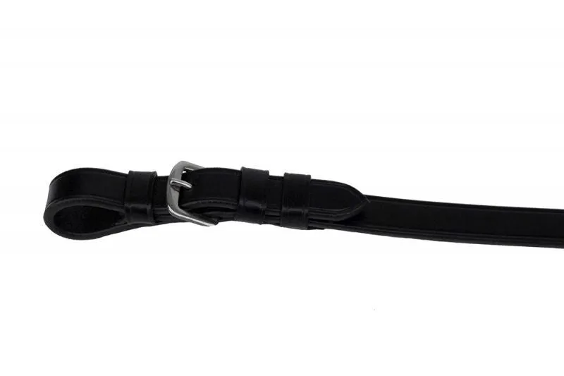 Rhinegold Italian Leather Flexible Grip Rubber Reins