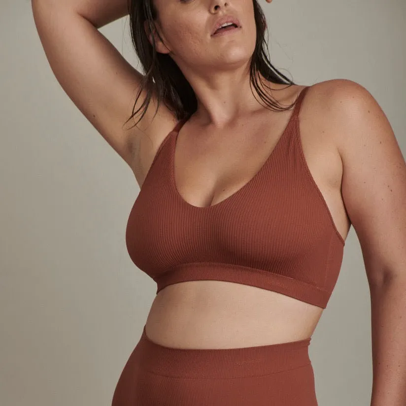 Ribbed Plunge Bralette