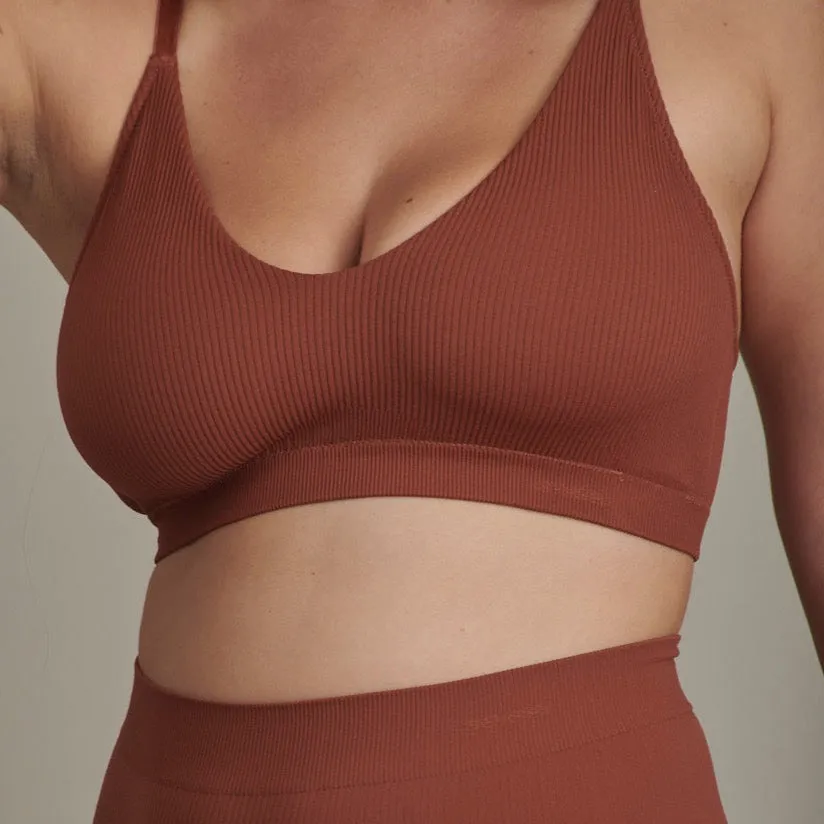 Ribbed Plunge Bralette