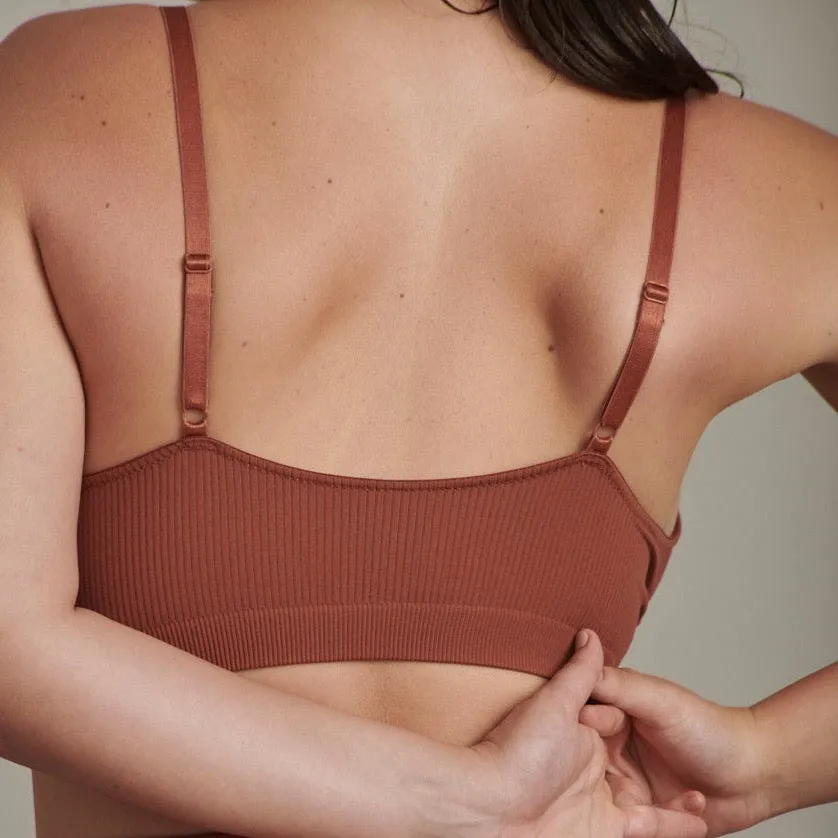 Ribbed Plunge Bralette