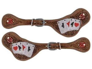Rider's Luck Ladies Tooled Leather Spur Straps
