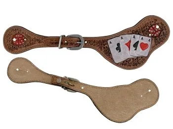 Rider's Luck Ladies Tooled Leather Spur Straps