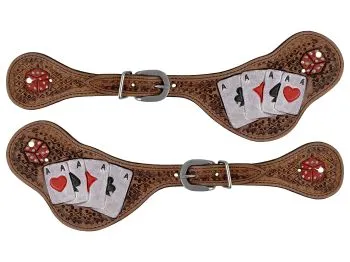Rider's Luck Ladies Tooled Leather Spur Straps