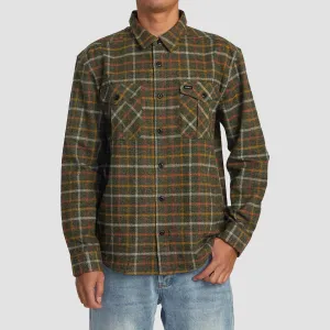RVCA Hughes Flannel Longsleeve Shirt Warm Grey