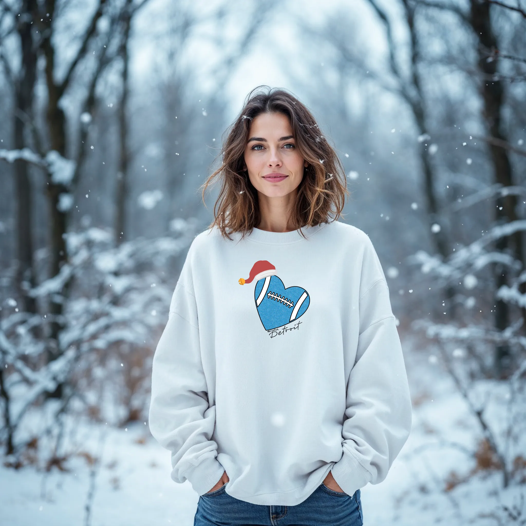 SALE "SANTA Love Detroit" Relaxed Fit Classic Crew Unisex Sweatshirt