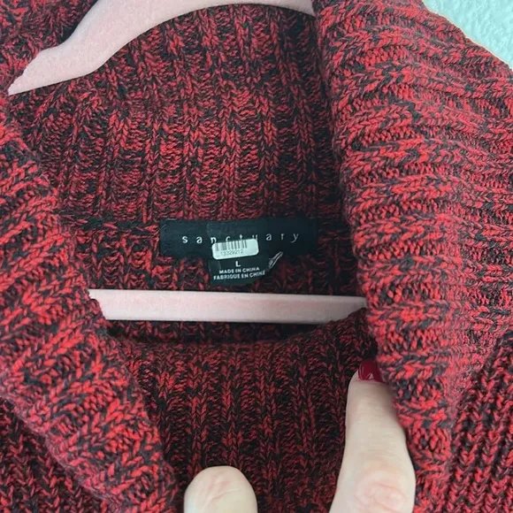 Sanctuary Red Marbled Roll Neck Sweater, RTR