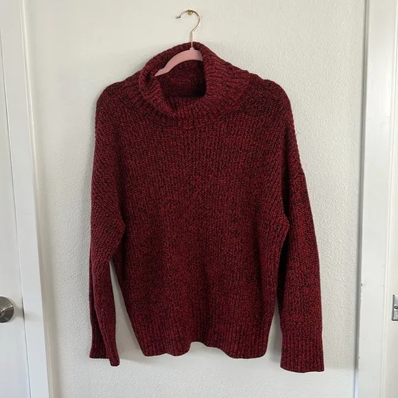 Sanctuary Red Marbled Roll Neck Sweater, RTR