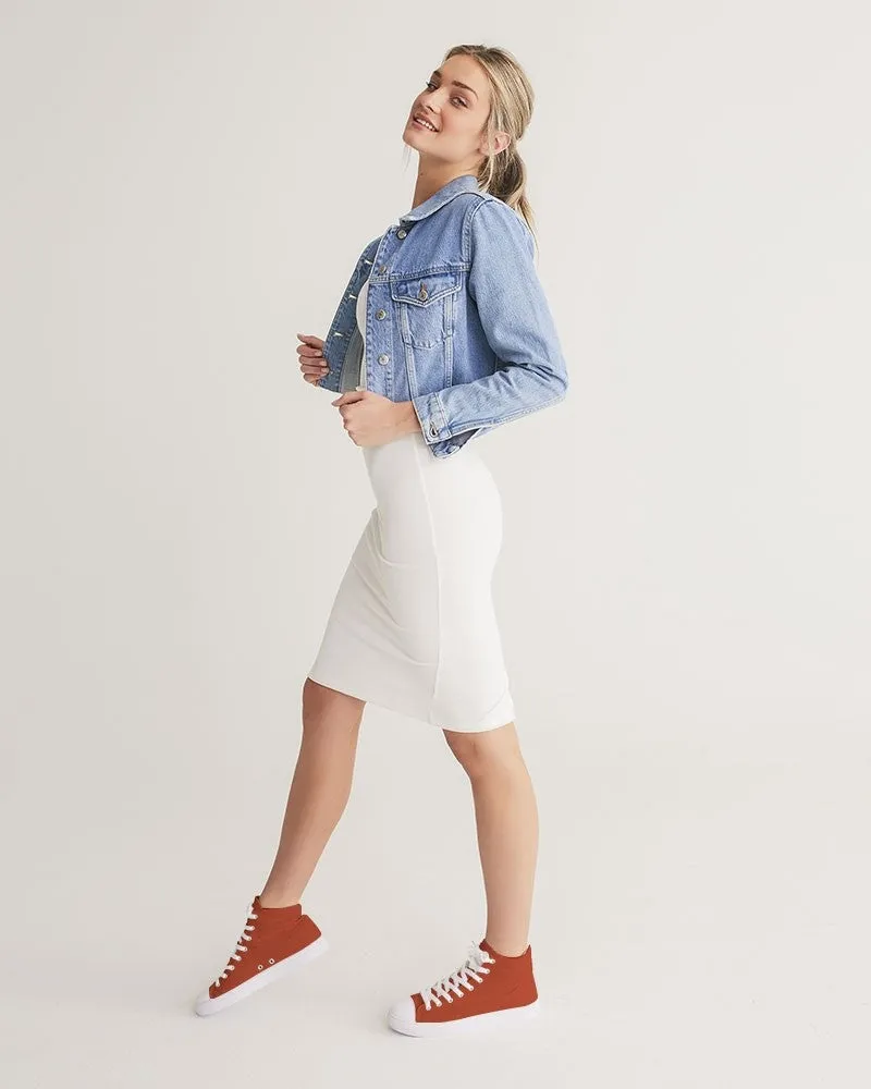 Shaded Orange High-Top Canvas Sneakers | Women's | C0M88Y100K30