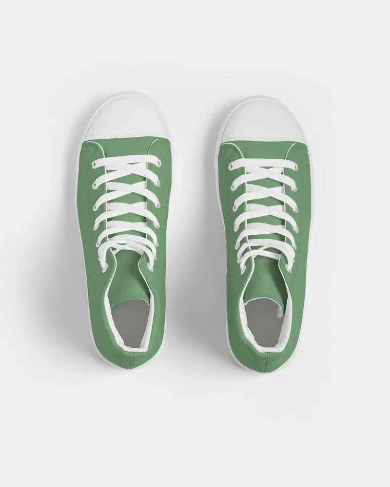 Shaded Pastel Green High-Top Canvas Sneakers | Men's | C45M0Y60K30