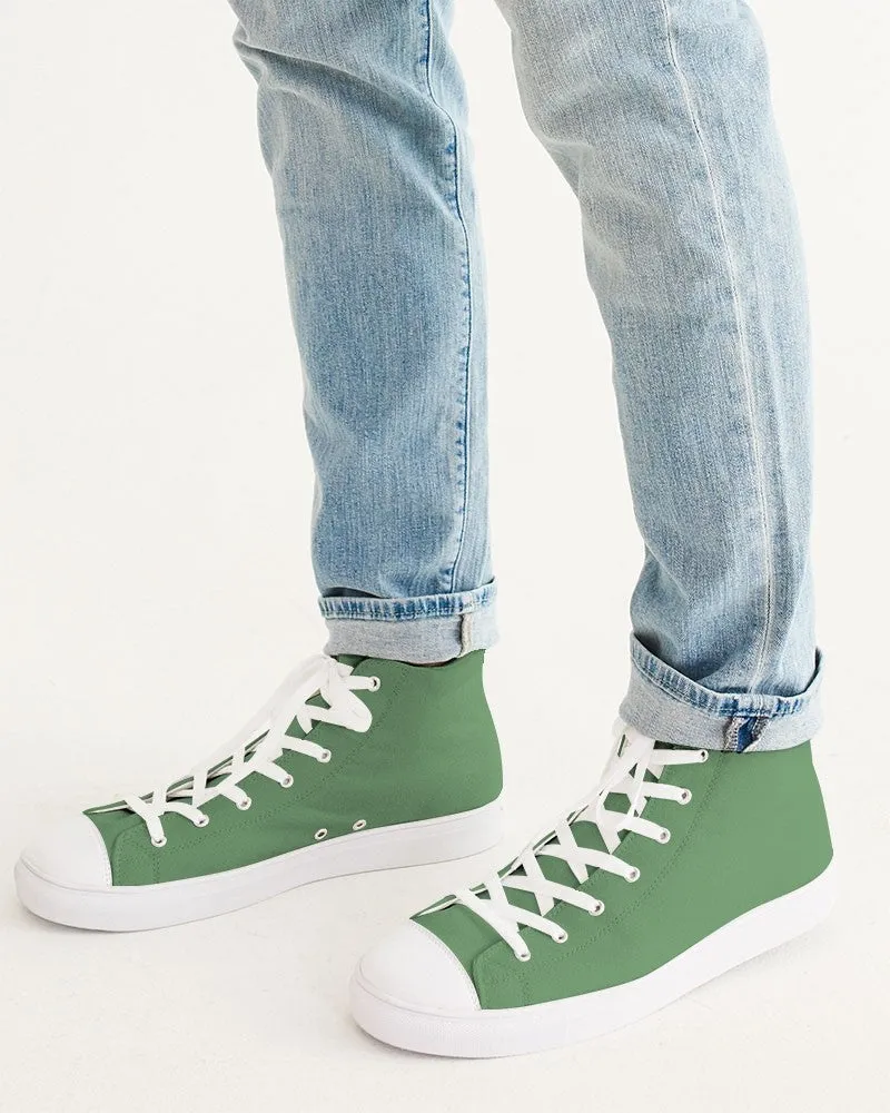 Shaded Pastel Green High-Top Canvas Sneakers | Men's | C45M0Y60K30