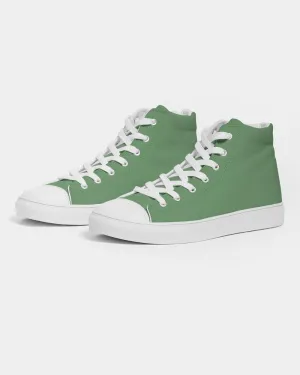 Shaded Pastel Green High-Top Canvas Sneakers | Men's | C45M0Y60K30