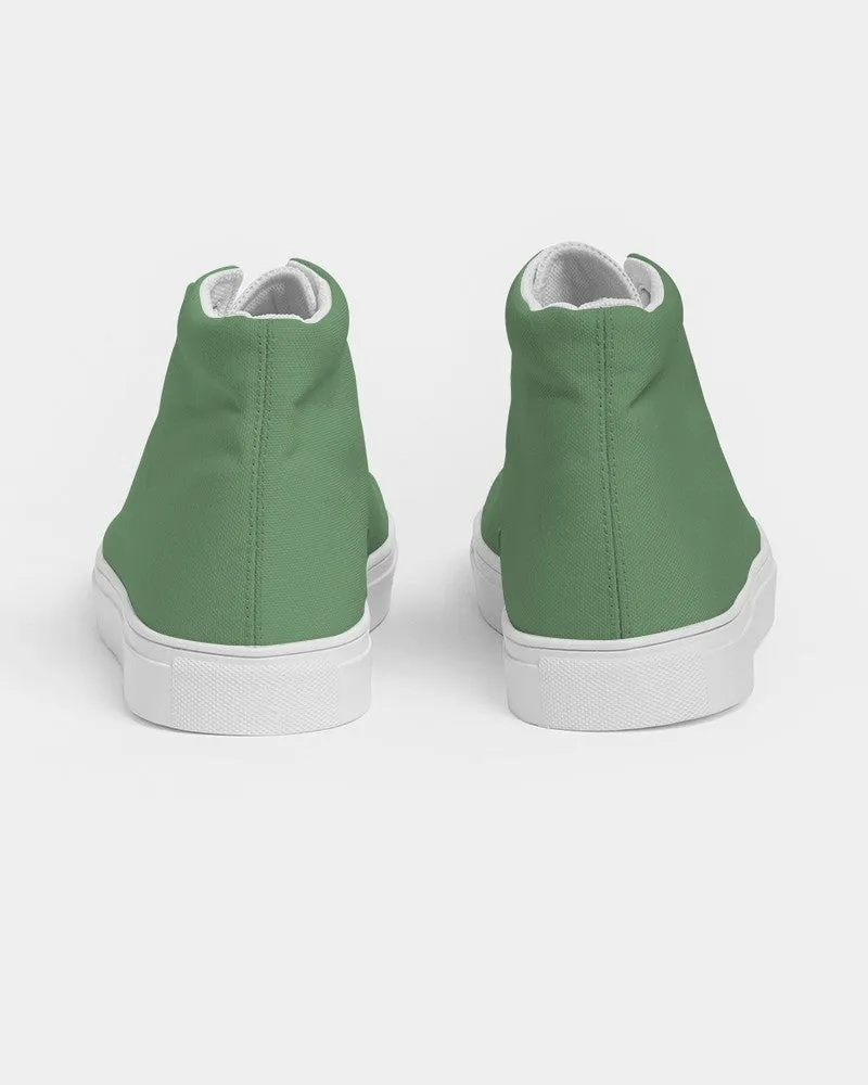Shaded Pastel Green High-Top Canvas Sneakers | Men's | C45M0Y60K30