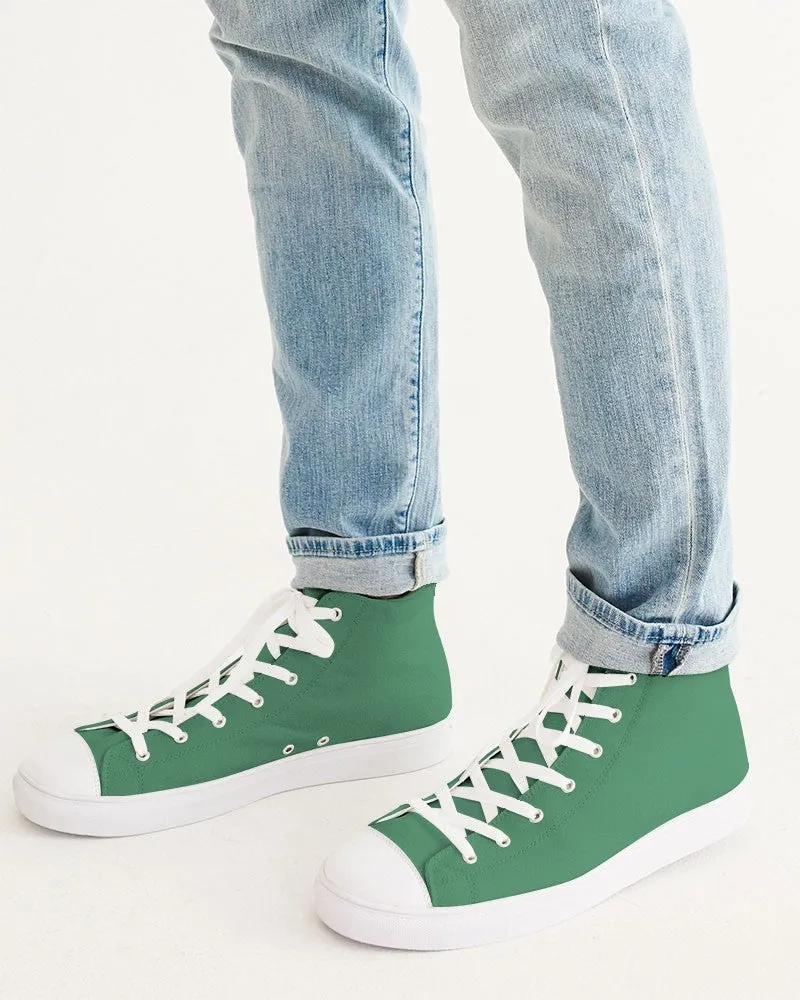Shaded Pastel Green High-Top Canvas Sneakers | Men's | C60M0Y60K30