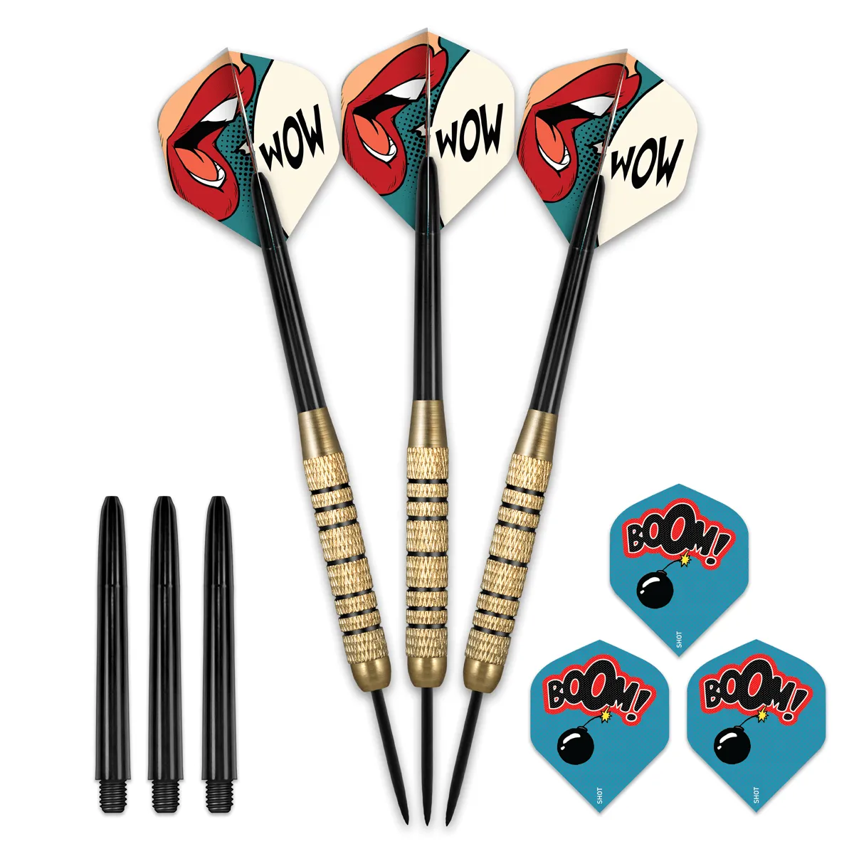Shot Solo Steel Tip Darts Set-High Quality Steel