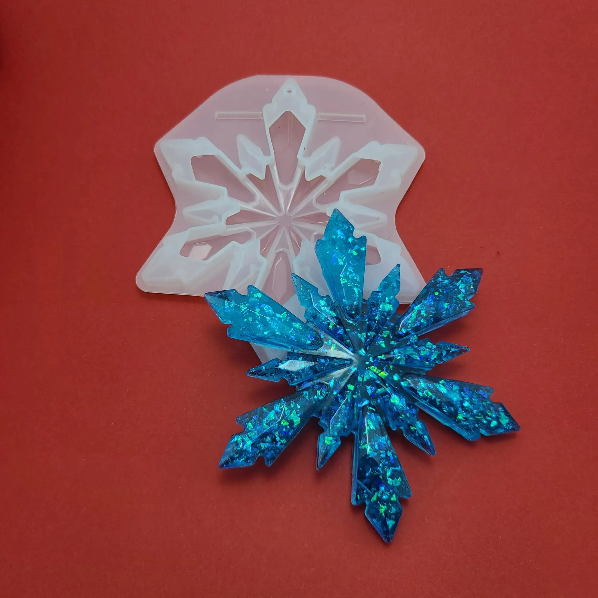 Silicone Mold Snowflake Ornament Christmas Making Resin Polymer Clay.