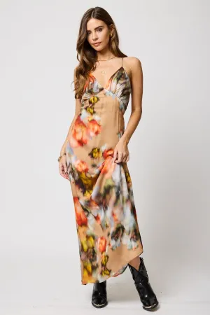 Silky Lucia Maxi Dress Watercolor Floral