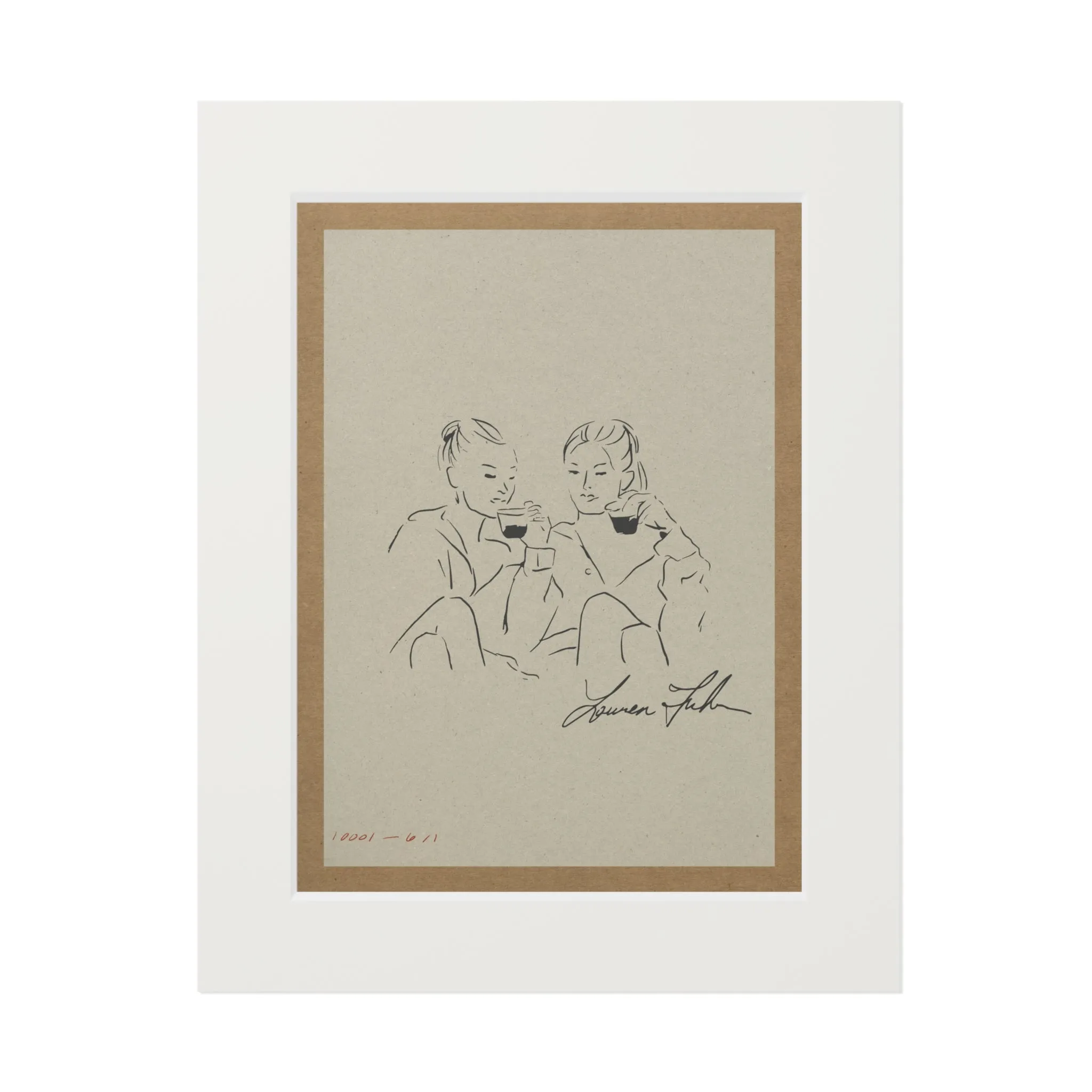 Sister III Matted Fine Art Print - Warm Tan