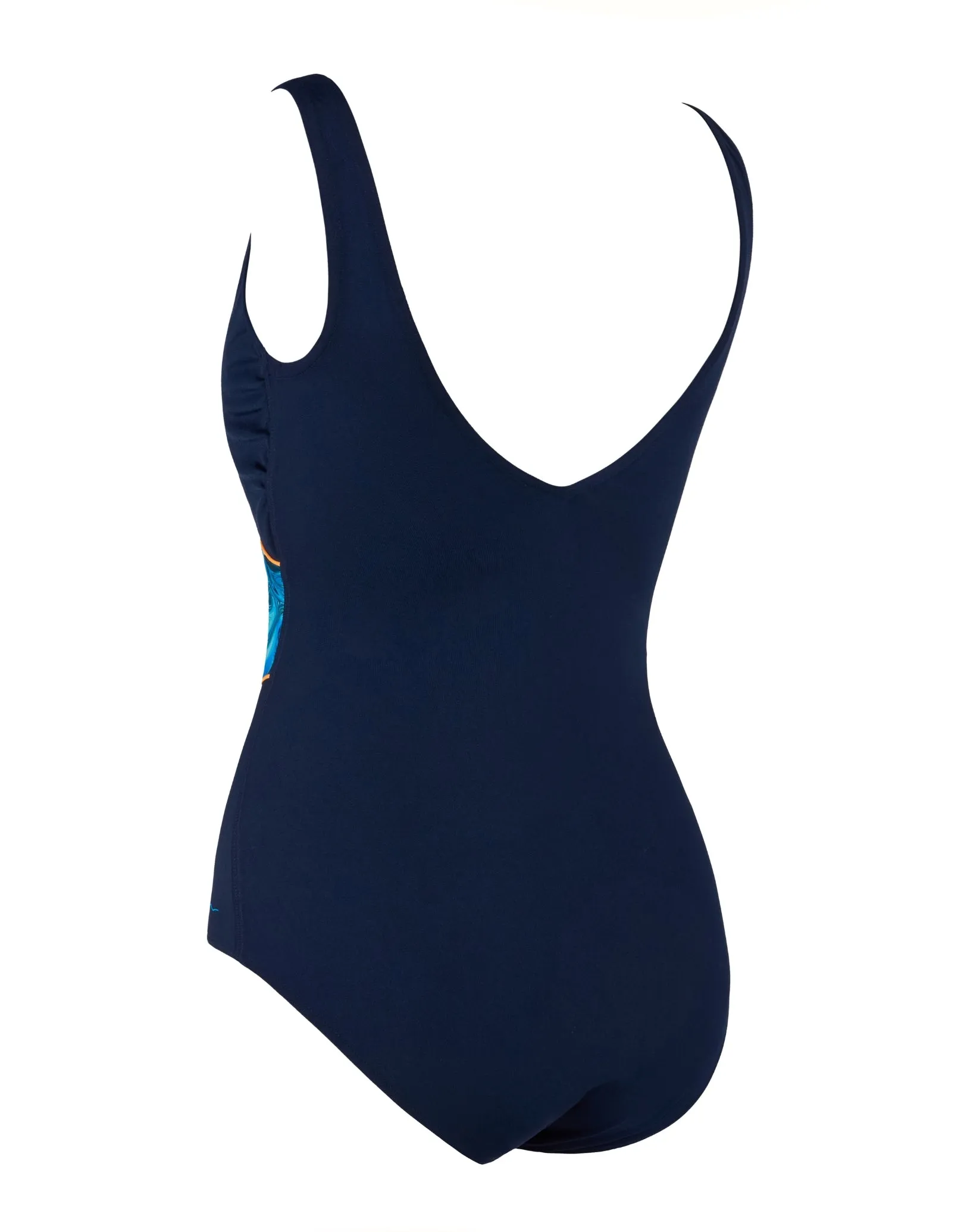Spatial Wrap Front Swimsuit - Navy/Blue