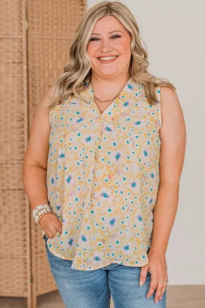 Spring Chic Floral Tank Top- Yellow