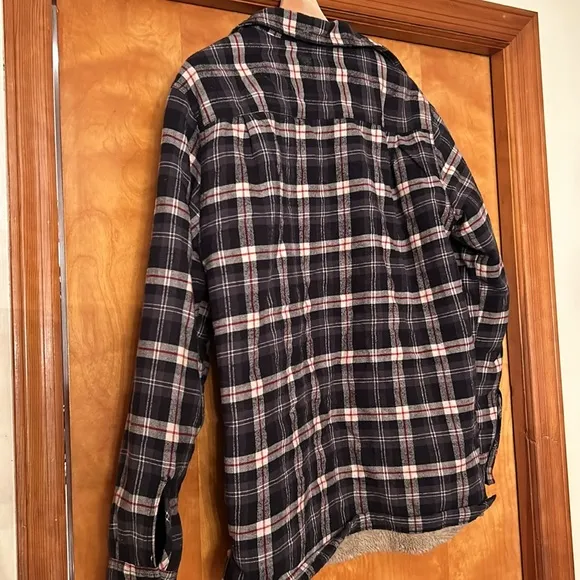Super warm cozy Weatherproof flannel jacket with faux fur lining