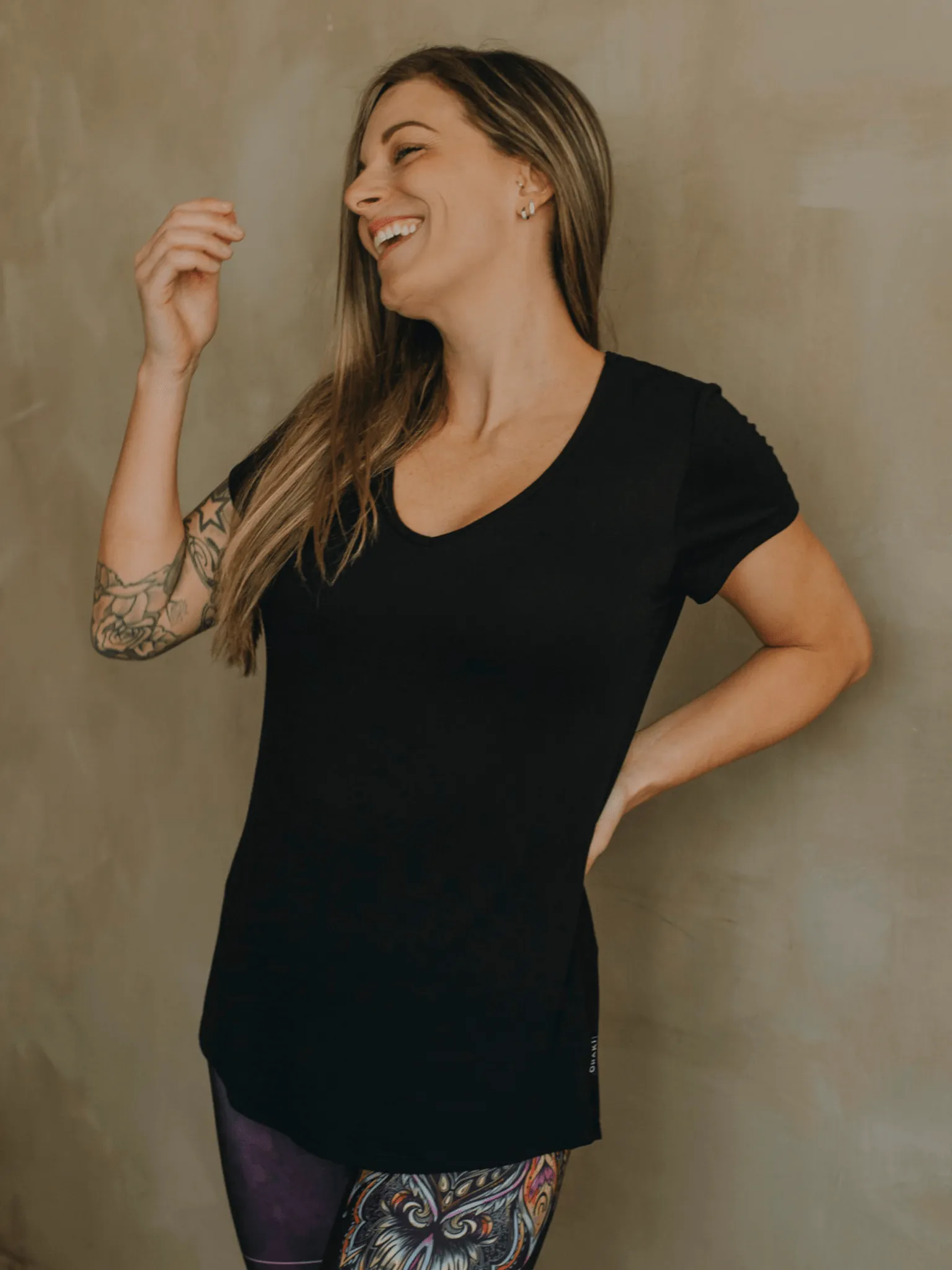 T-Shirt Ecovero™ Col V - Noir