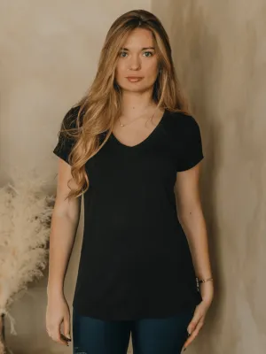 T-Shirt Ecovero™ Col V - Noir