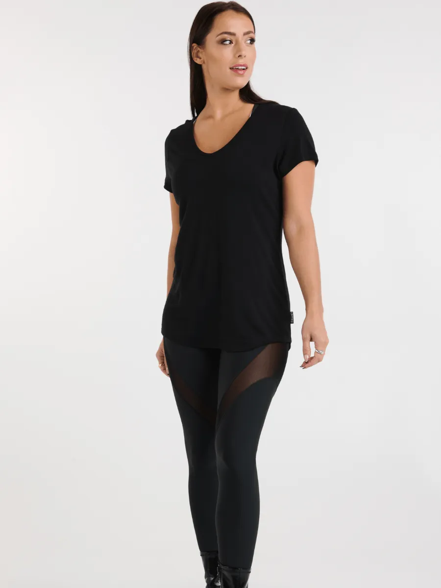 T-Shirt Ecovero™ Col V - Noir