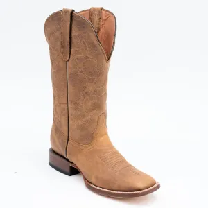 TANNER MARK WOMEN’S Blaze Califronia Cognac Cowgirl Boots Whit Classic Stitch Top