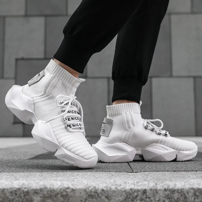 Techwear High Platform Sock Sneakers