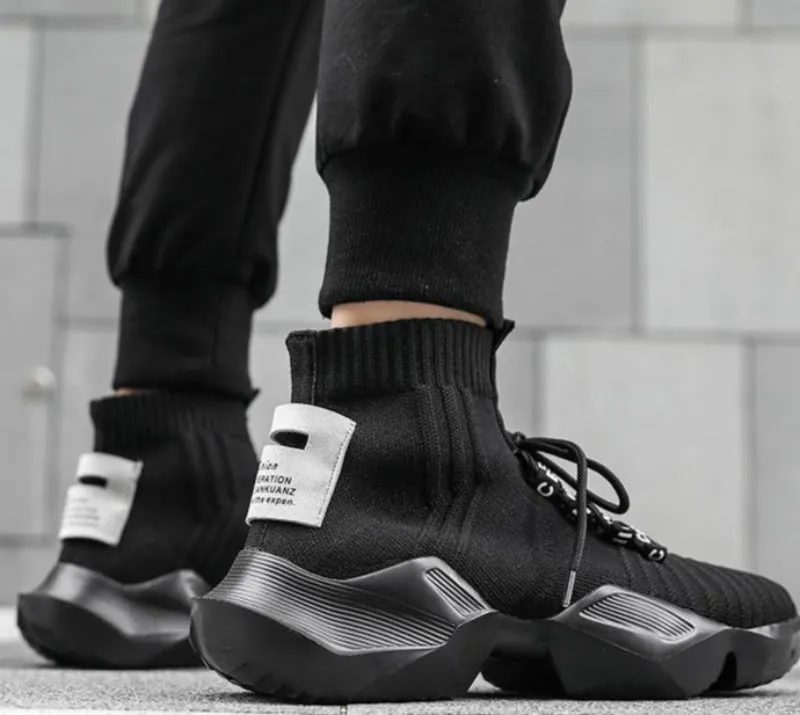 Techwear High Platform Sock Sneakers