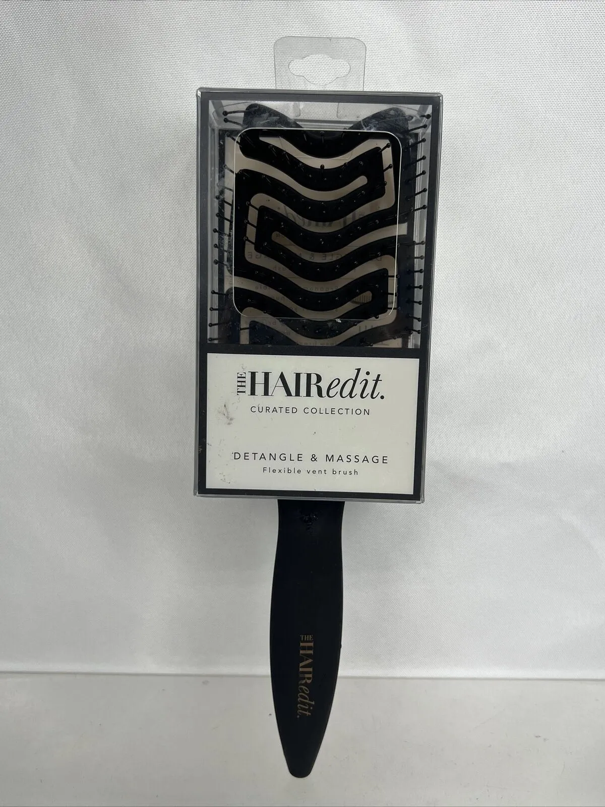 The Hair Edit Detangle & Massage Flexible Vent Brush Lightweight Black