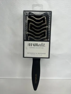 The Hair Edit Detangle & Massage Flexible Vent Brush Lightweight Black