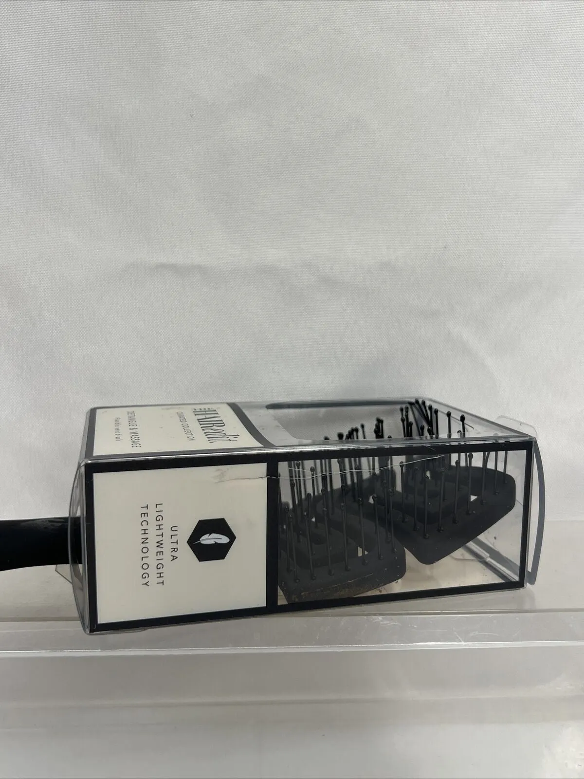 The Hair Edit Detangle & Massage Flexible Vent Brush Lightweight Black